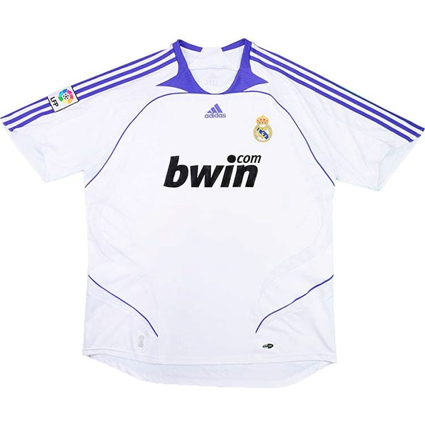 Thailande Maillot Football Real Madrid Domicile Retro 2007 2008 Blanc